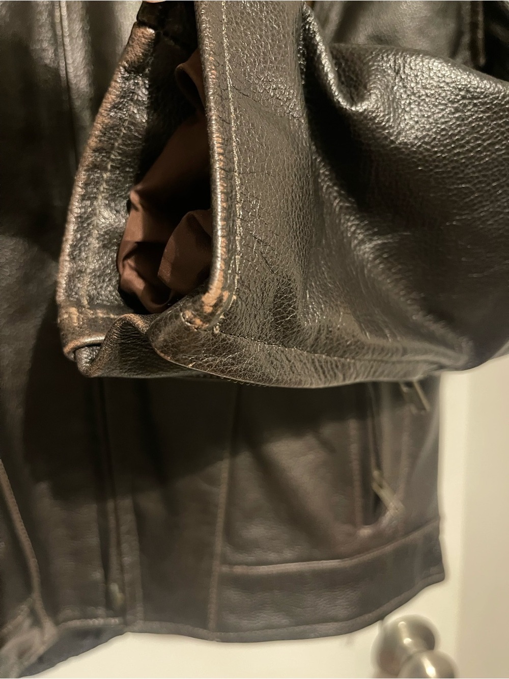 Men's Brown Leather Performance Riding Jacket - Picture 6 of 16